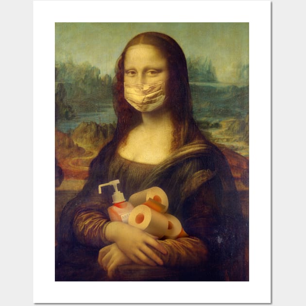 Mona Lisa mask Wall Art by GalaxyArt